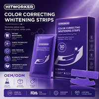 Tiras Blanqueadoras de Dientes Moradas de Venta al Por Mayor con Etiqueta Privada, Blanqueamiento Instantáneo Avanzado, 28 Tiras Blanqueadoras Sin Peróxido para Dientes