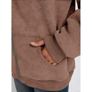 Trendy Acid Wash Oversized Zip Hoodie for Women Y2K Vintage Streetwear <b>Cute</b> Fall/Winter Jackets 3D <b>Sweatshirts</b> Queen Size - Product Image 1