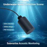 Transduser Akustik Bawah Air Silindris Omni-directional 12kHz Jangkauan 10000m Hidrofon POM untuk Pemantauan Kebisingan Bawah Air