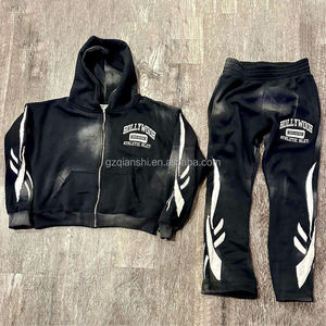 <span class=keywords><strong>Pantaloni</strong></span> della tuta da Jogging personalizzati e Set di felpa Casual Unisex 2 pezzi Set di tute e <span class=keywords><strong>pantaloni</strong></span> impilati con Zip - Product Image 2