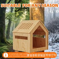Nichoir en bois pour chien/chat, nichoir pour chat toutes saisons, nichoir semi-fermé pour chat, nouvelle maison d'intérieur respirante pour animaux de compagnie