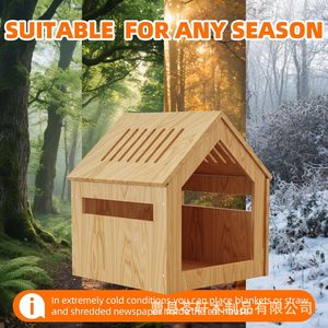 Casa de madera para perros/gatos, casa para gatos para todas las estaciones, casa para gatos semicerrada, nueva casa transpirable para mascotas de interior - Product Image 3