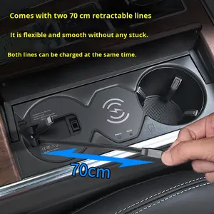 Caricatore Wireless Magnetico per <span class=keywords><strong>Audi</strong></span> Nuova A6L/A7L, Stazione di Ricarica Rapida Modificata per Accendisigari Centrale - Product Image 4