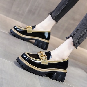 2025 Women's PU Leather Loafers High Quality Slip-On <strong>Pumps</strong> for Spring/Summer New Fashion Casual High Women's Shoes - Product Image 3