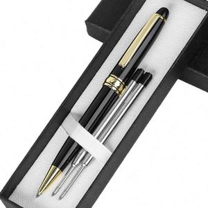 High End Promotion Wholesale Luxury Business Gift Sign Metal Ballpoint Pens Black Printed Custom Logo <b>Box</b> Office Use for Office - Product Image 1