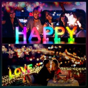 Coplsdors Luce Notturna LED RGB a Forma di Lettera B con Sincronizzazione Musicale, Decorazione per Feste di Compleanno e Natale per Ragazze e Donne - Product Image 6