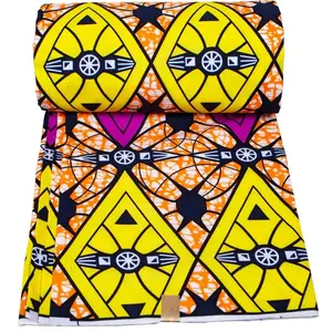 100% Polyester Hitarget julius balmumu hollandalı kumaş afrika ankara gerçek waxhaus balmumu loinlogo Logo ile baskı kumaşlar