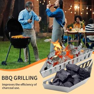 SEB Compatible avec les grills <span class=keywords><strong>Weber</strong></span>, paniers à charbon de bois profilés robustes (2 pièces), support durable pour charbon de bois pour la cuisson en extérieur - Product Image 5