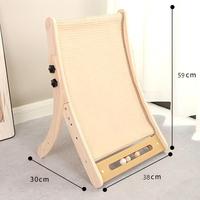 Griffoir pour chat en bois massif 2 en 1 avec lit en sisal, hauteur réglable, résistant à l'usure, sans perte de fibres, jouet pour chat d'intérieur