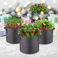 Sacs de culture réutilisables en fibres végétales durables, pots de fleurs, pots de culture pour légumes et fruits, capacité de 400 ml, 30x26 cm, noir, style ferme