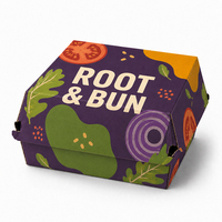 Boîte à hamburger personnalisée de haute qualité avec logo, vente en gros d'usine, boîte à emporter haut de gamme pour la restauration rapide
