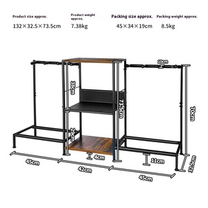 Supporto per chitarra con combinazione in acciaio-legno con supporto a 6 piani per portaoggetti da Studio Multi-strato per basso e chitarra elettrica - Product Image 4