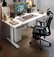 Bureau d'angle électrique moderne en métal à hauteur réglable pour le bureau à domicile, l'étude et le jeu sur ordinateur