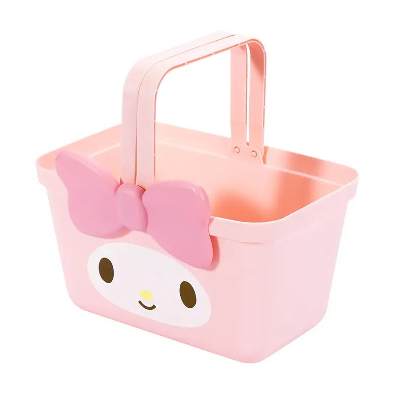 Ruunjoy hot cute sanrio Kuromi simple clothing miscellaneous snacks storage boxes hello kt desk Portable carrying basket