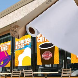 Rouleau de papier synthétique pour affiches éco-solvant 0,914x50m, imperméable, imprimé, PVC mat avec surface brillante et auto-adhésif - Product Image 2