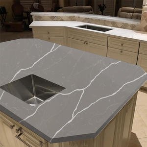 Factory Sale HIC QUARTZ Modern-Style Grey Artificial Quartz Slab 5-Year Warranty Waterproof Fireproof for <b>Kitchen</b> <b>Island</b> - Product Image 4