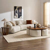 Meubles de maison au design moderne personnalisé, table gigogne en bois, ensemble de tables basses en bois massif
