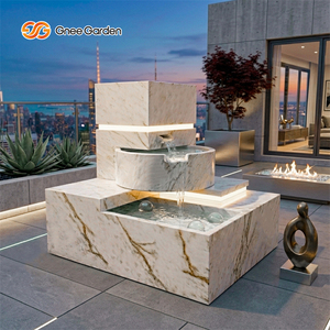 Fontaine d'eau rectangulaire moderne en acier résistant aux intempéries pour la décoration de jardin et l'aménagement paysager - Product Image 5