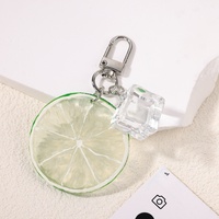 UV-geprinte acryl fruit sleutelhanger watermeloen appel citroenschijfjes flesopener leuke tas hangdecoratie sieraden feest cadeau