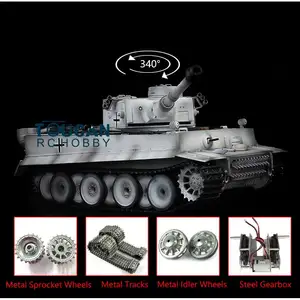 1/16 HENG длинный 7,0 металлический вариант немецкий Tiger I RC Tank Toucan готов к запуску 3818 наружных игрушек для мальчиков TH17278-ali6