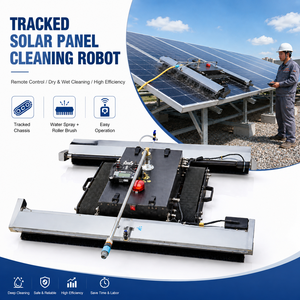 Robot de <span class=keywords><strong>nettoyage</strong></span> PV pour <span class=keywords><strong>panneaux</strong></span> <span class=keywords><strong>solaires</strong></span>, chenilles de 1200 mm, télécommande, machine de <span class=keywords><strong>nettoyage</strong></span> de modules PV à sec et humide pour projets <span class=keywords><strong>solaires</strong></span> commerciaux - Product Image 1