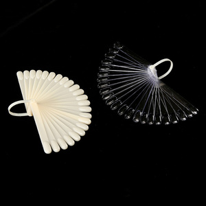 Transparent Fan <b>Nail</b> Art <b>Practice</b> Tips Round Edge 24pcs <b>Nail</b> Color Display Stick Set - Product Image 1