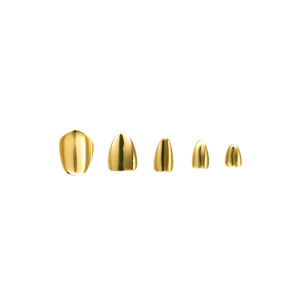 Grillz in Oro Vero 14k 18k Modello Lotus per Denti Piccoli con Gemme e Colla per Gioielli - Product Image 2