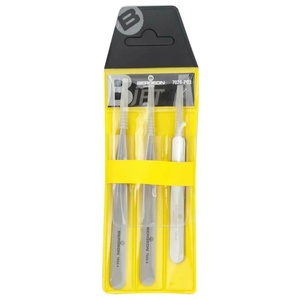 Bergeon 7024-P03 Set di 3 pinzette antimagnetiche B-Jet in acciaio inox orologiai - Product Image 1