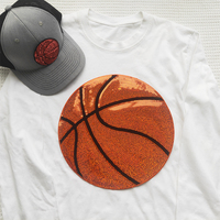 Patchs de basket universitaires thermocollants personnalisés en gros, broderie à grandes paillettes pour vêtements, t-shirts, sweats à capuche, casquettes, vestes, denim