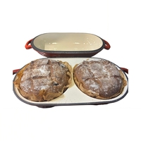 Horno Holandés para Hornear Pan de Masa Madre, Olla para Pan de Hierro Fundido Esmaltado