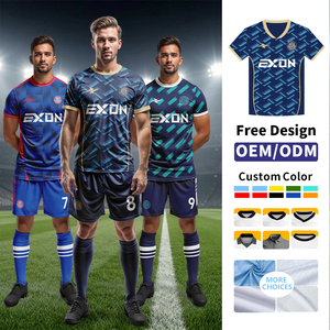 Maillot de football personnalisé EXON Player Version, maillot de football à manches courtes découpé au laser, sublimation <span class=keywords><strong>3D</strong></span> du logo, vente en gros - Product Image 1