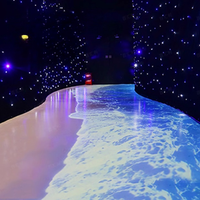 Projecteur de sol 3D dynamique vague océanique ambiance plage holographique interactive pour la décoration d'escalier de restaurant de jardin extérieur