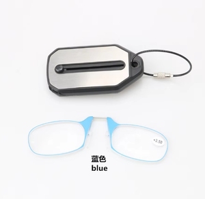 New Fashionable Super Light PC Frame <strong>Reading</strong> <strong>Glasses</strong> with Retro <strong>Mini</strong> Clip Convenient for Elderly Available Orange Blue Gray Lens - Product Image 2