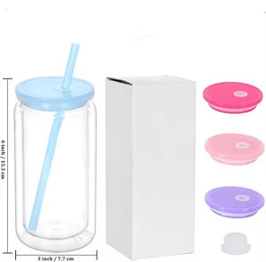 Vendita calda all'ingrosso 16oz doppia parete globo di neve acrilico in plastica può <span class=keywords><strong>Tumbler</strong></span> con coperchio e paglia - Product Image 4