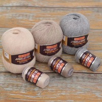 Fil à tricoter et à crocheter en mélange cachemire et soie protéinée, peigné 21S, 50g+20g, doux, anti-boulochage, pour pulls, écharpes, bonnets et manteaux