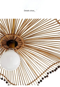 Decorative Rattan Chandeliers - Southeast Asian Style - Modern Chandelier - Handmade Bamboo Art Lamp 100% Natural - Product Image 5