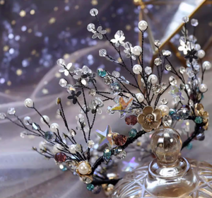 Tiara <span class=keywords><strong>de</strong></span> Corona Redonda <span class=keywords><strong>de</strong></span> Cristal y Pedrería Original Hecha a Mano, Tocado Floral Nupcial, Accesorio para el Cabello para Bodas y Espectáculos - Product Image 5