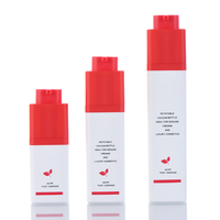 Flacon pompe airless carré personnalisé avec actionneur rotatif rechargeable 15 30 50 ml pour sérum cosmétique et soins de la peau