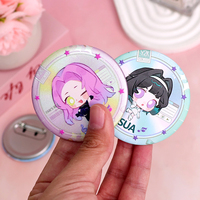 Badge personnalisé en relief holographique rond, bouton-broche personnalisé gaufré pour sac Ita, sac à dos, veste, Halloween