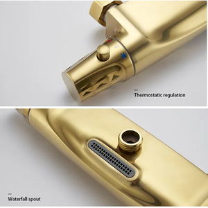 Aida vân tay bằng chứng chải vàng vòi hoa sen đặt nóng và nước lạnh hệ thống vòi hoa sen - Product Image 4