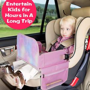 Free sample Portable Kids Lap Play Tray Travel Tray for Toddler Car Seat Tray Organizer with Cup/iPad/Tablet Holder - Product Image 3