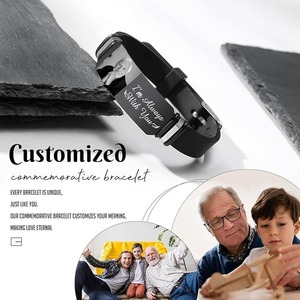 Bracciale personalizzato con immagine in acciaio inox Gel di silice <span class=keywords><strong>coppia</strong></span> con disegno di personalizzazione foto bracciale - Product Image 4