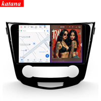 Autoradio DVD 120W X 6CH Série Katana pour Nissan X-trail Qashqai avec climatisation manuelle 2014-2019, 8+256 Go, Android 14, lecteur DVD, navigation