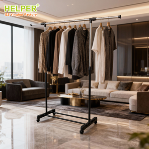 Support de cintre en métal personnalisé, extensible, rétractable, porte-vêtements, séchoir pour la lessive, porte-serviettes pour le salon - Product Image 3