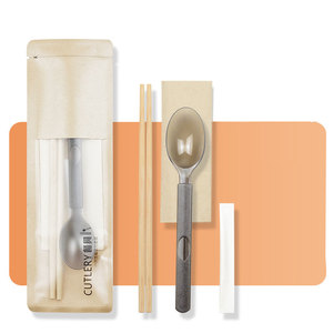 Takeaway singleuse dao kéo ăn uống thiết lập bọc nhựa dùng một lần đũa ngã ba sinh thái thân thiện phân hủy sinh học tùy chỉnh bao bì - Product Image 4