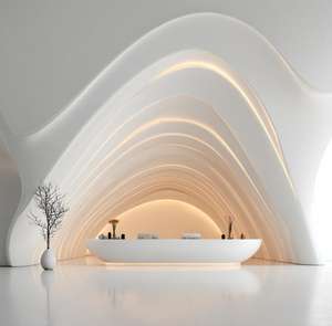 Alien-berbentuk serat kaca melengkung Modern minimalis dapat diperpanjang meja resepsi untuk Salon kecantikan <span class=keywords><strong>bar</strong></span> konter Hotel perusahaan lobi - Product Image 5