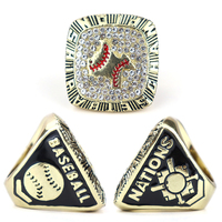 Bague de championnat de football/basket-ball unisexe personnalisée avec logo, en alliage plaqué argent/or, sertie de pierres, pour joueur personnalisé