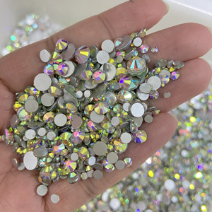 Strass en verre à dos plat Jany Crystal AB, style 3D, non thermocollants, pour la décoration de manucure, vente en gros - Product Image 1