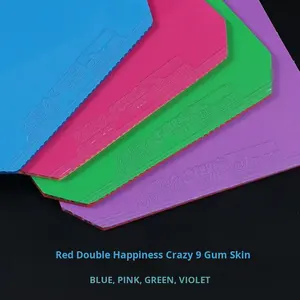 Raqueta de Tenis de Mesa DHS Hurricane 9, Marco de Fibra de Carbono, Duradera, Ecológica, Resistente, Rojo, Azul, Verde Fruta, Rosa Melocotón, Deslumbrante - Product Image 3