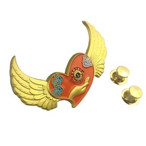 Antique Custom Design Metal Security Pilot <strong>Wings</strong> Pin Badges Wholesale Uniform Shoulder Die Cast Gold Plating Your Own Logo